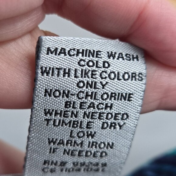 Catherines Blue Purple Corduroy Chevron Long Sleeved Button Down Top 3x 26/28 - Picture 10 of 10